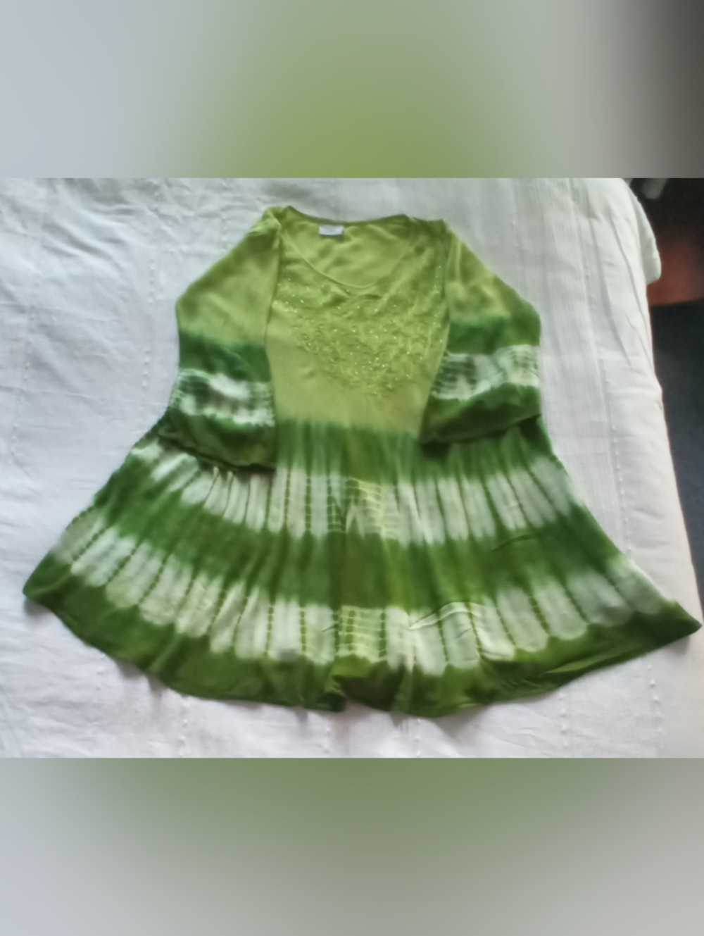 Rainbow Women's Green Tie-Dye Flared Women’s Dress, One Size Fits Most/Medium